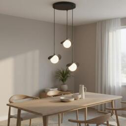 Rackhams RITUAL Pendant lamp 3 x G9 Black with White Shade - thumbnail 5