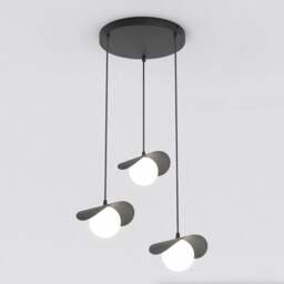 Rackhams RITUAL Pendant lamp 3 x G9 Black with White Shade