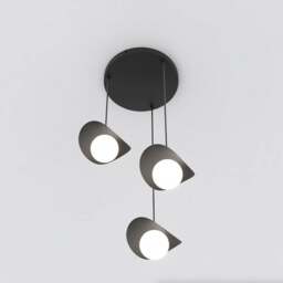 Rackhams RITUAL Pendant lamp 3 x G9 Black with White Shade - thumbnail 3