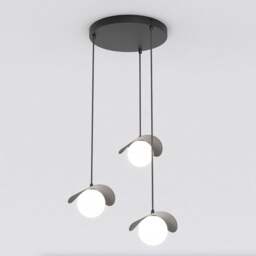 Rackhams RITUAL Pendant lamp 3 x G9 Black with White Shade - thumbnail 2
