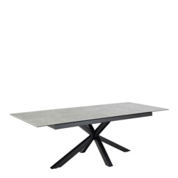 Rackhams Heaven Extendable Dining Table with Ceramic Grey Top 200cm - Black - No - Grey - thumbnail 3
