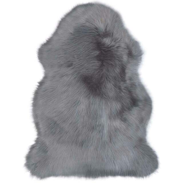 Rackhams Luxury Grey Faux Fur Rug - 60X90 cm