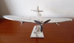Rackhams Spitfire Aeroplane Home Ornament Aluminium Plane Sculpture - 1 - Polished Aluminium - Silver - thumbnail 4