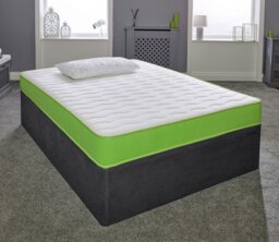 Rackhams Hybrid Memory Foam & Pinna-Coil Mattress - Soft/Medium Cooltouch+ Breathable - Green - 1 - European King Size Mattress (160cm x 200cm) - thumbnail 1