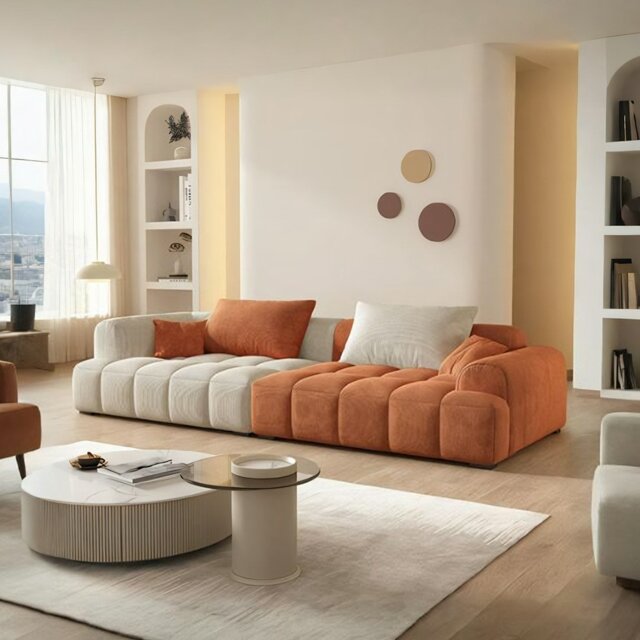 Rackhams Bianca Module Sofa, Two Seater Sofa, Three Seater Sofa, Corduroy Fabric - Others (Velvet) - No Ottoman - Two Seater 260CM - image 1