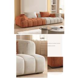 Rackhams Bianca Module Sofa, Two Seater Sofa, Three Seater Sofa, Corduroy Fabric - Others (Velvet) - No Ottoman - Two Seater 260CM - thumbnail 2