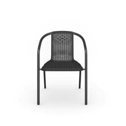 Rackhams Set of 6 Stacking Patio Dining Side Chairs for All Weather Outdoor Bistro Garden - thumbnail 4