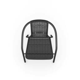 Rackhams Set of 6 Stacking Patio Dining Side Chairs for All Weather Outdoor Bistro Garden - thumbnail 6
