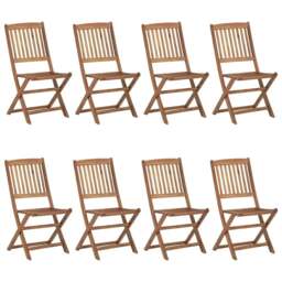 Rackhams Folding Outdoor Chairs 8 pcs Solid Acacia Wood - Brown - Solid acacia wood (sanded) with an oil finish