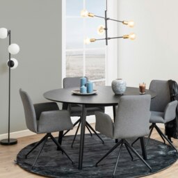 Rackhams Roxby Round Dining Table in Black 140x76cm - Black - No - Black - thumbnail 5