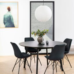 Rackhams Roxby Round Dining Table in Black 140x76cm - Black - No - Black - thumbnail 4