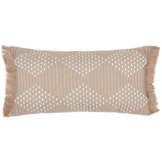 Rackhams Kadie Woven Outdoor Cushion Cover - Natural - 60cm x 30cm - Natural - 100% Mixed - image 1