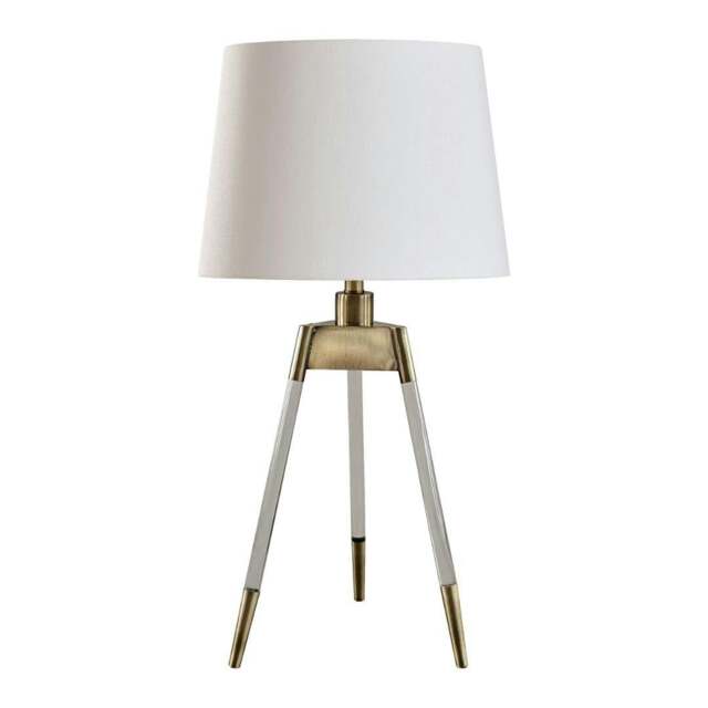 Rackhams Sophie Antique Brass Tripod Table Lamp - image 1