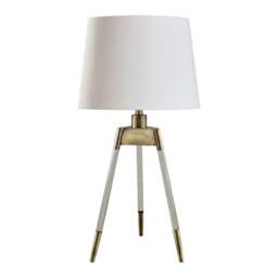 Rackhams Sophie Antique Brass Tripod Table Lamp - thumbnail 1