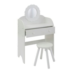 Rackhams White Dressing Table and Stool Set - White - thumbnail 6