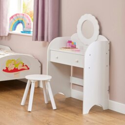 Rackhams White Dressing Table and Stool Set - White - thumbnail 5