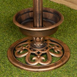 Rackhams 1.1m Bronze Effect Resin Garden Bird Bath & Table with Solar Light - thumbnail 6