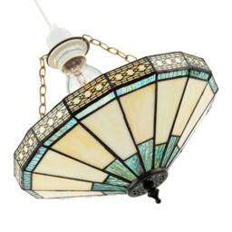 Rackhams 1920s Vintage Tiffany Pendant Light Shade with Emerald Green Glass - thumbnail 6