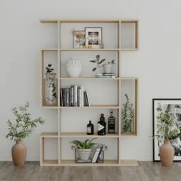 Rackhams Mito Modern Freestanding & Wall Mounted Bookcase Sonoma 5-Tier Display Unit Tall for Home & Office 161cm - Oak Anthracite Grey - thumbnail 5