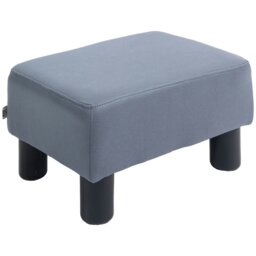 Rackhams Ottoman Footrest Seat Chair Footstool Microfiber Cloth - Grey - Microfiber Cloth (100% Polyester), Plastic - 40cm x 30cm x 24cm