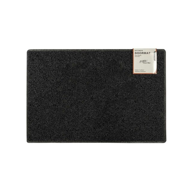 Rackhams Plain Small Doormat in Black - Black - Vinyl - 1 - image 1