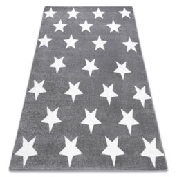 Rackhams Sketch Kids Bedroom Rug - Grey & White Stars - 180cm x 270cm - thumbnail 2