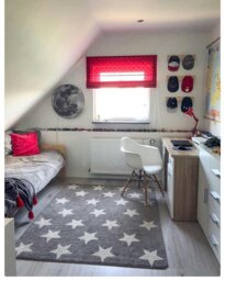 Rackhams Sketch Kids Bedroom Rug - Grey & White Stars - 180cm x 270cm - thumbnail 3