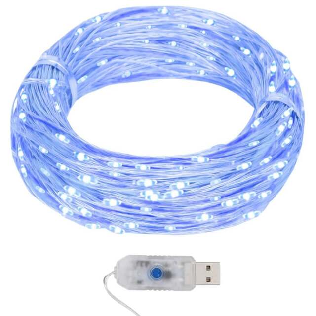 Rackhams LED Micro Fairy String Lights 40m 400 LED Blue 8 Function