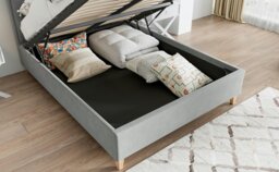 Rackhams Rhodes Grey Velvet Ottoman Bed Double - Double - thumbnail 6
