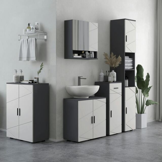 Rackhams Bathroom Storage Cabinet, Slim Bathroom Cabinet with Soft Close Door - image 1