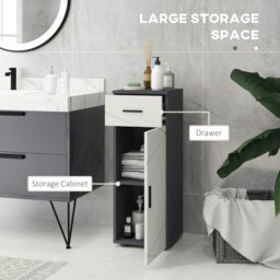Rackhams Bathroom Storage Cabinet, Slim Bathroom Cabinet with Soft Close Door - thumbnail 3