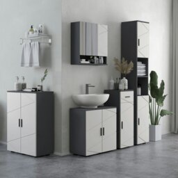 Rackhams Bathroom Storage Cabinet, Slim Bathroom Cabinet with Soft Close Door
