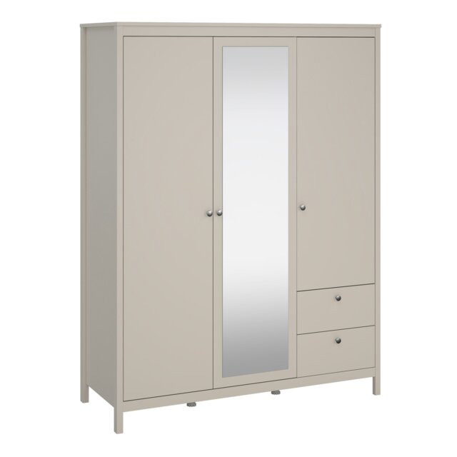 Rackhams Madrid Wardrobe with 2 Doors + 1 Mirror Door + 2 Drawers in Cashmere - Cashmere - Malemine - 1 - image 1