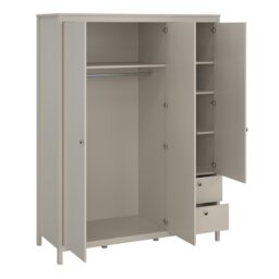 Rackhams Madrid Wardrobe with 2 Doors + 1 Mirror Door + 2 Drawers in Cashmere - Cashmere - Malemine - 1 - thumbnail 5