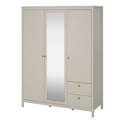 Rackhams Madrid Wardrobe with 2 Doors + 1 Mirror Door + 2 Drawers in Cashmere - Cashmere - Malemine - 1 - thumbnail 3