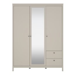 Rackhams Madrid Wardrobe with 2 Doors + 1 Mirror Door + 2 Drawers in Cashmere - Cashmere - Malemine - 1 - thumbnail 2