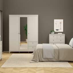 Rackhams Madrid Wardrobe with 2 Doors + 1 Mirror Door + 2 Drawers in Cashmere - Cashmere - Malemine - 1 - thumbnail 6