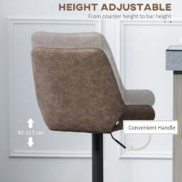 Rackhams Bar Stools Set of 2, Adjustable Bar Chairs 360° Swivel for Kitchen Coffee - Green - thumbnail 5