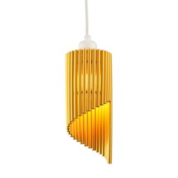 Rackhams Modern Designer Satin Gold Tubular Bells Styled Ceiling Pendant Light Shade - thumbnail 2