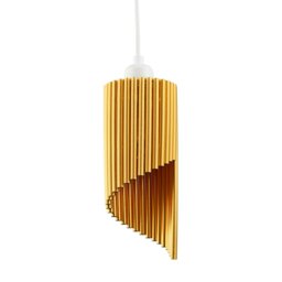 Rackhams Modern Designer Satin Gold Tubular Bells Styled Ceiling Pendant Light Shade