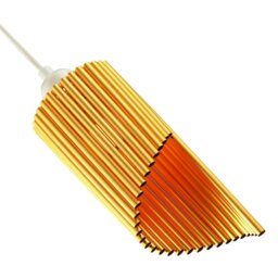 Rackhams Modern Designer Satin Gold Tubular Bells Styled Ceiling Pendant Light Shade - thumbnail 4
