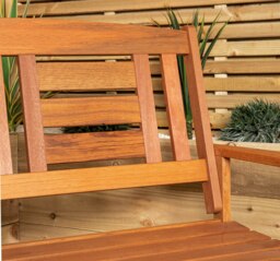 Rackhams Hawkshead 2 Seater Outdoor Wooden Garden Patio Bench - thumbnail 6