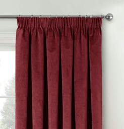 "Rackhams Red 100% Blackout Luxury Supersoft Velvet Thermal Tape Top Curtains for Living Room & Bedrooms - 46"" (117cm) Width x 54"" (137cm) Drop" - thumbnail 2
