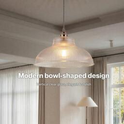 Rackhams Ceiling Light Shade Pendant Glass Lamp Bistro Adjustable Clear Color - thumbnail 4