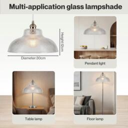 Rackhams Ceiling Light Shade Pendant Glass Lamp Bistro Adjustable Clear Color - thumbnail 5