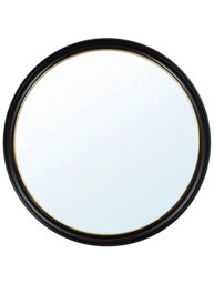 Rackhams Round Mirror - Black and Gold - 120 x 20cm - Oxford Round - thumbnail 1