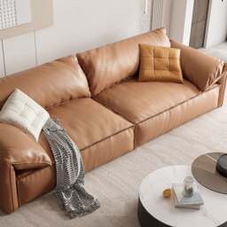 Rackhams Otto L411 Three Seater, Four Seater, Modular Sofa, Leathaire - Brown - Three Seater 240cm - No Ottoman - thumbnail 4