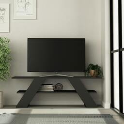 "Rackhams Farfalla Modern TV Unit Multimedia Centre TVs Up to 48"" 120cm - Anthracite Grey" - thumbnail 1
