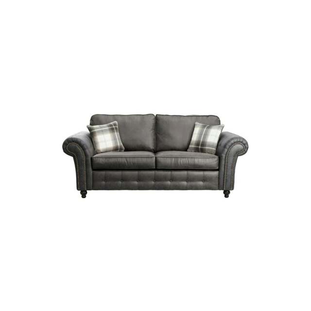 Rackhams Oakland Suede Sofa 3+2 Seater Fabric Sofa in Charcoal Black - 3 Seater - image 1