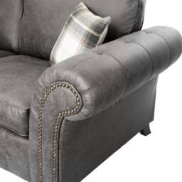 Rackhams Oakland Suede Sofa 3+2 Seater Fabric Sofa in Charcoal Black - 3 Seater - thumbnail 6